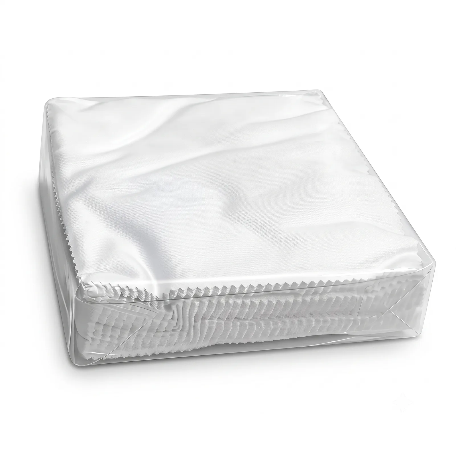 Plain white microfiber cleaning cloths, the blank stock printed with customer branding